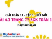 Bài 4.3 SGK Toán 11 tập 1 Kết nối tri thức